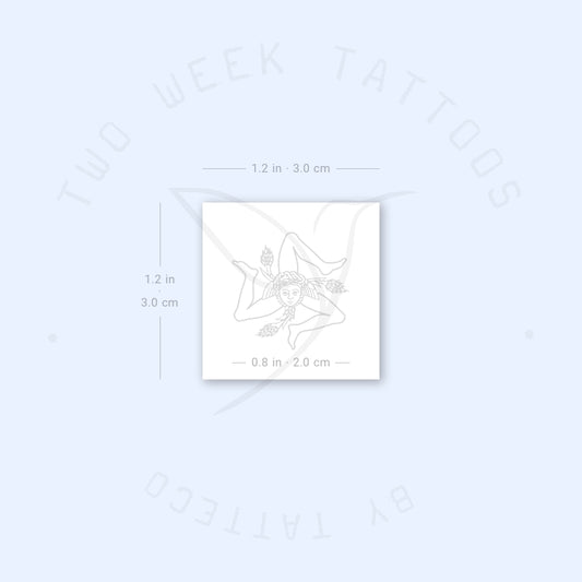 Sicilian Flag Triskeles-with-Gorgoneion Semi-Permanent Tattoo - Set of 2