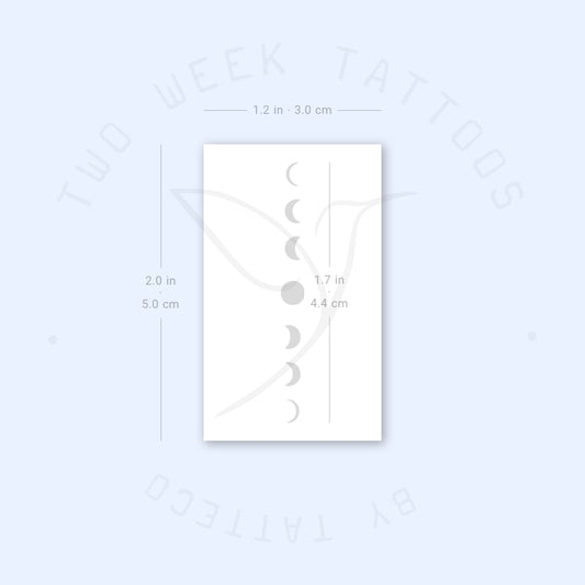 Tatuaje semipermanente de fases lunares verticales (juego de 2)