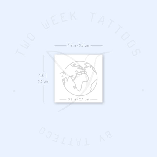 Flying Around The World Semi-Permanent Tattoo - Set of 2