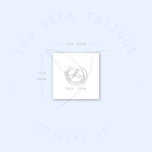 Tatuaje semipermanente de pequeño pretzel (juego de 2)