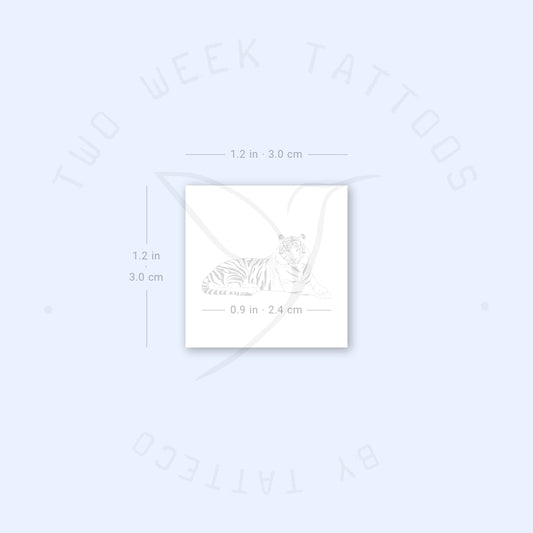 Resting Tiger Semi-Permanent Tattoo - Set of 2