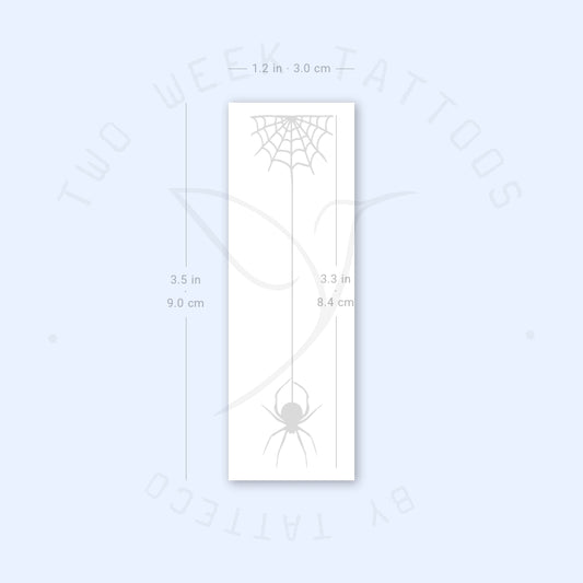 Spiderweb Hanging Spider Semi-Permanent Tattoo - Set of 2