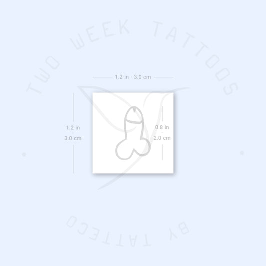Small Penis Semi-Permanent Tattoo - Set of 2