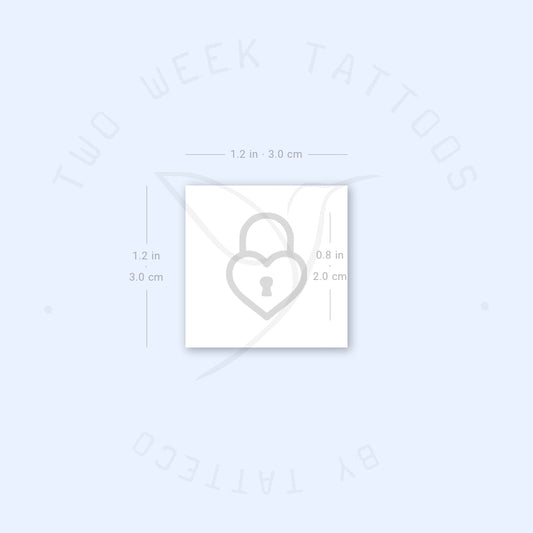 Tatuaje semipermanente de candado de corazón (juego de 2)