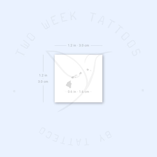 Hawaii Map Semi-Permanent Tattoo - Set of 2