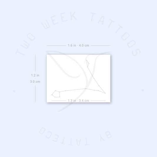 Tatuaje semipermanente pequeño de la constelación de Piscis (juego de 2)