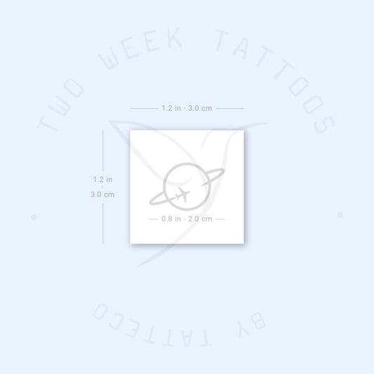 Tatuaje semipermanente "Volando alrededor de Saturno" (juego de 2)