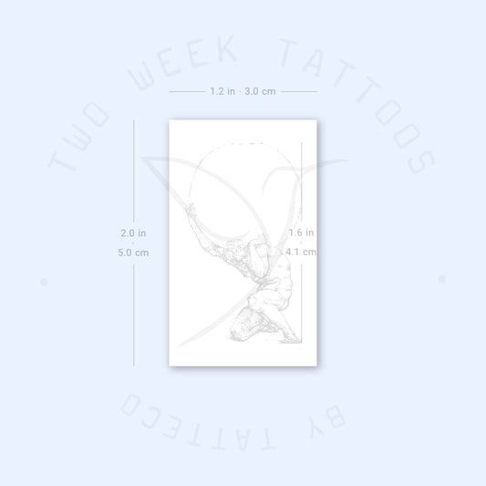 Tatuaje semipermanente de la figura de Atlas agachado (juego de 2)