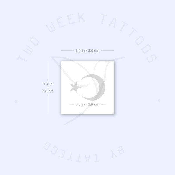 Star And Crescent Semi-Permanent Tattoo - Set of 2