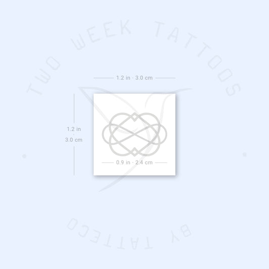 Tatuaje semipermanente de nudo de amor - Juego de 2