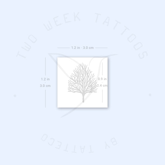 Tatuaje semipermanente de árbol pequeño sin hojas (juego de 2)