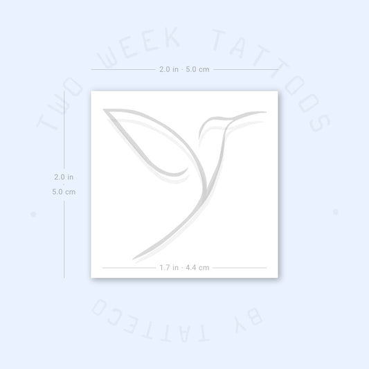 Tatuaje semipermanente minimalista de colibrí (juego de 2)