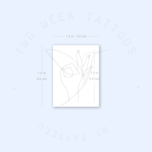 OK Gesture Semi-Permanent Tattoo - Set of 2