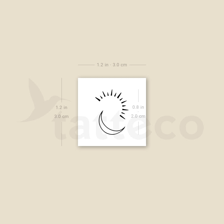 Minimalist Sun And Moon Temporary Tattoo - Set of 3