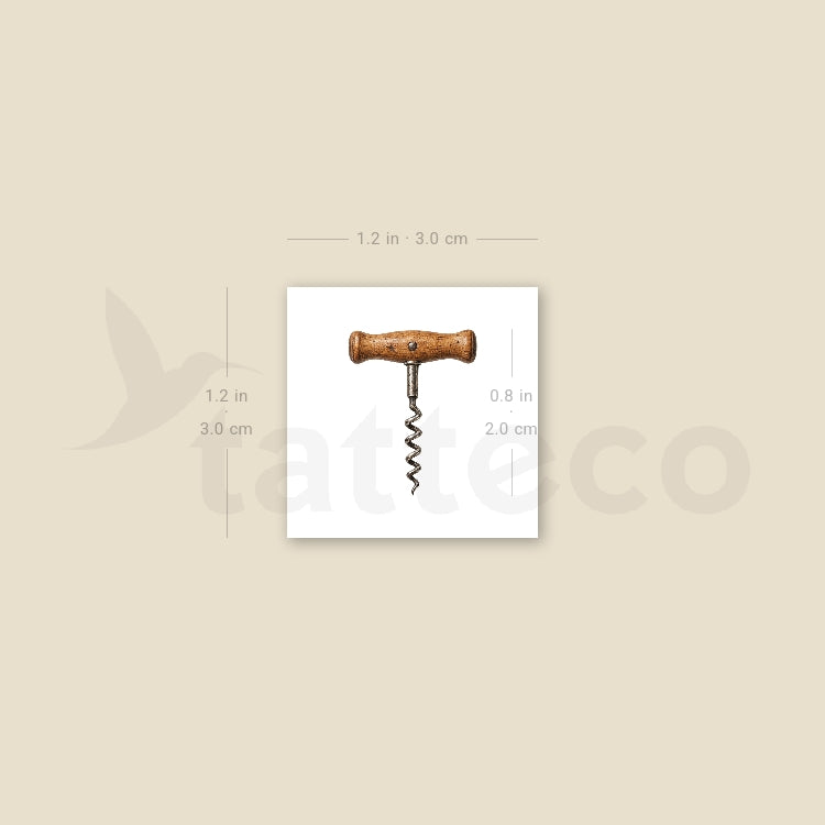 Realistic Corkscrew Temporary Tattoo - Set of 3
