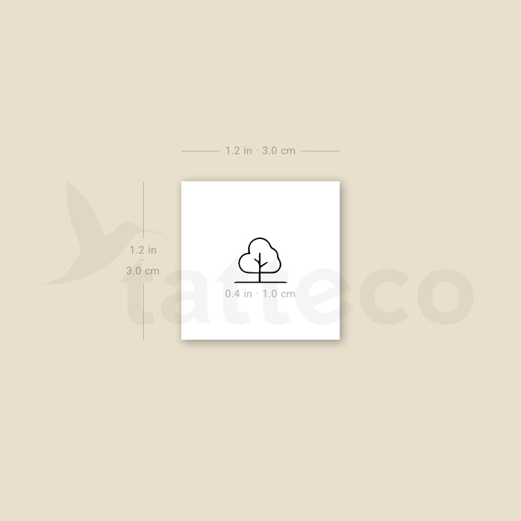 Minimalist Tree Temporary Tattoo - Set of 3