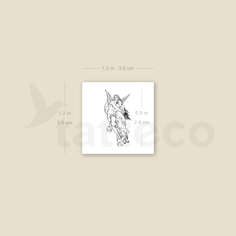 Small The Abduction Of Psyche Temporary Tattoo - Set of 3