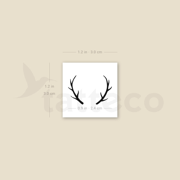 Antlers Temporary Tattoo - Set of 3
