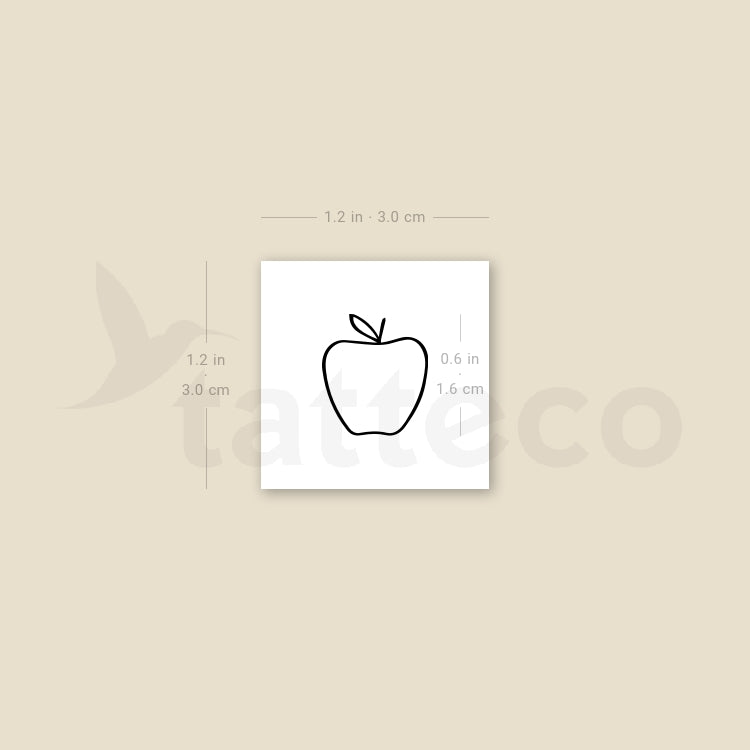 Minimalist Apple Temporary Tattoo - Set of 3
