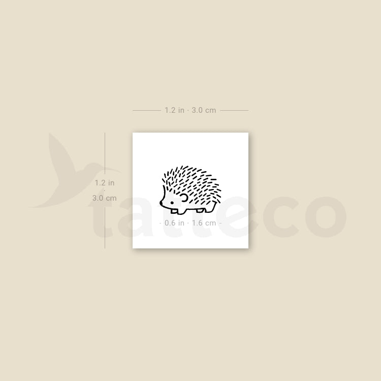 Small Hedgehog Temporary Tattoo - Set of 3