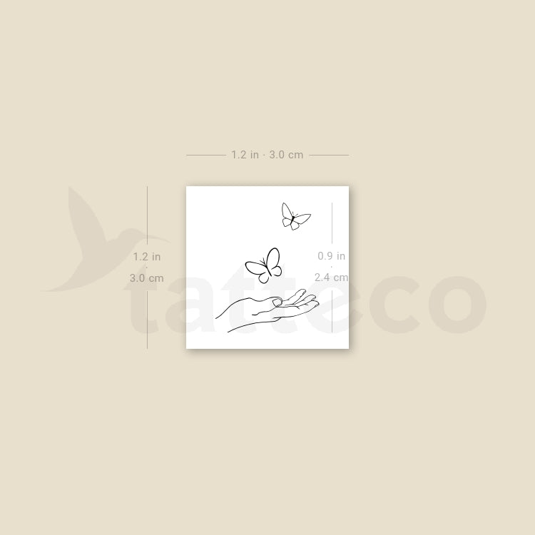 Tatuaje temporal de mariposas felices - Juego de 3