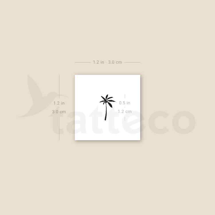 Tatuaje temporal de palmera pequeña (juego de 3)