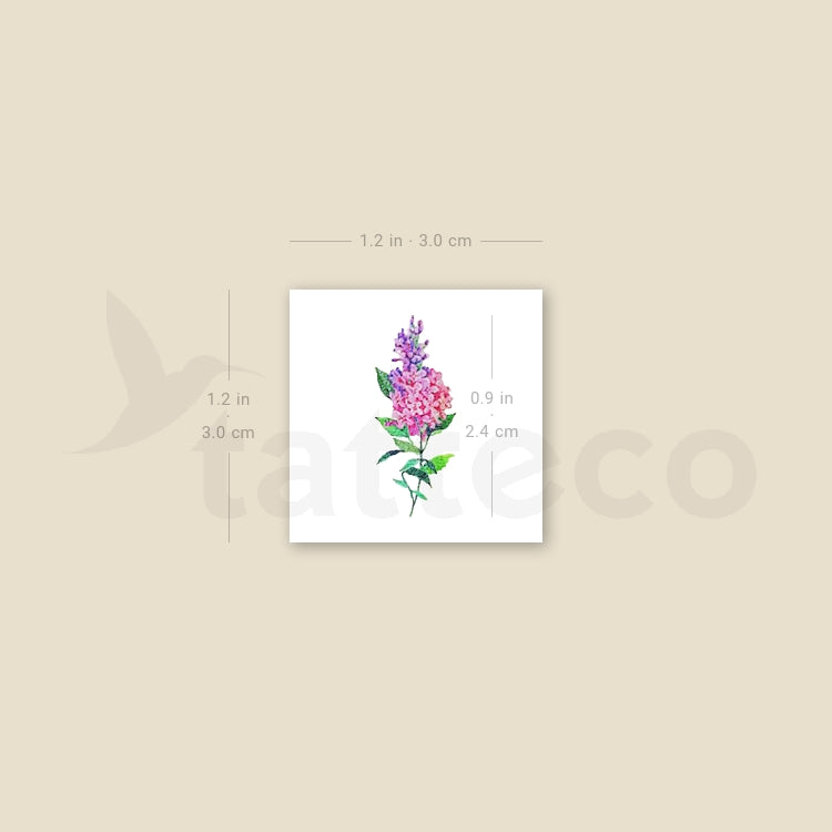 Small Lilac Temporary Tattoo - Set of 3