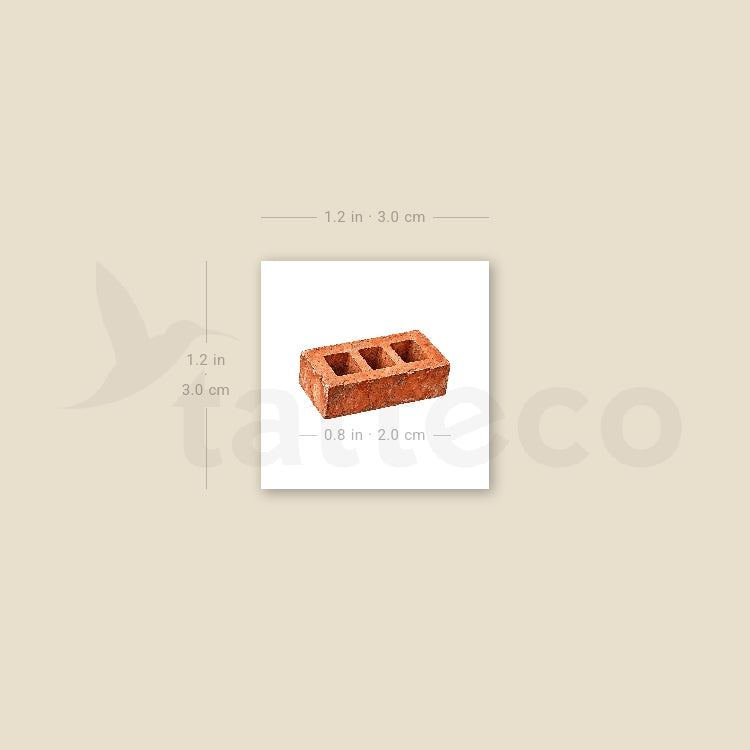 Brick Temporary Tattoo - Set of 3