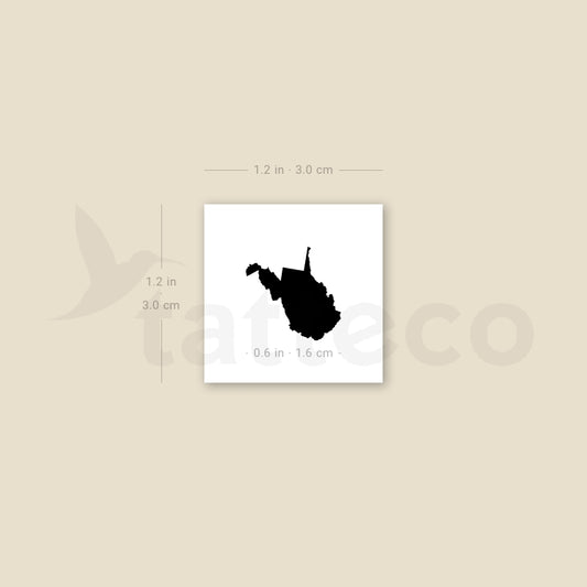 Tatuaje temporal del mapa de Virginia Occidental (juego de 3)