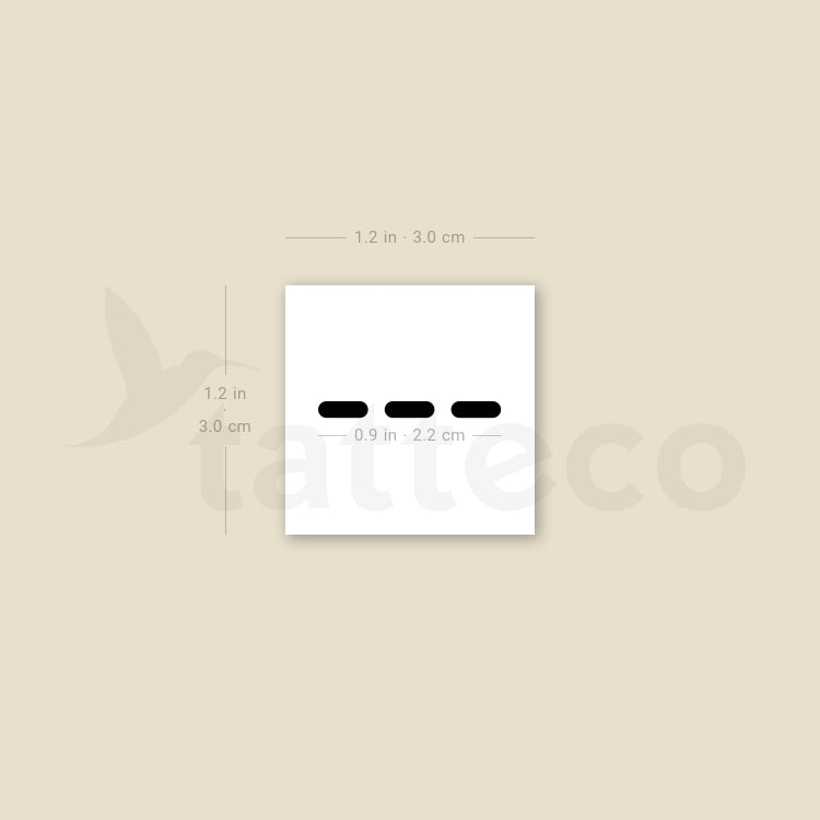 Morse Code O Temporary Tattoo - Set of 3