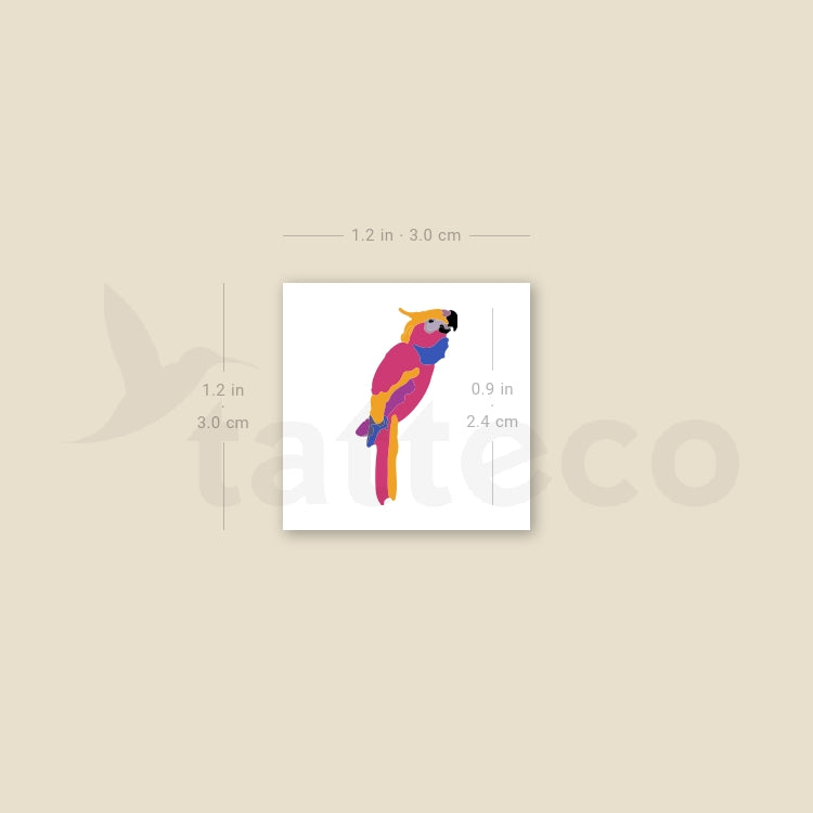Parrot Temporary Tattoo - Set of 3