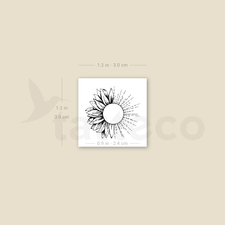 Sunflower Sun Temporary Tattoo - Set of 3