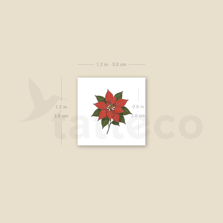Poinsettia Temporary Tattoo - Set of 3