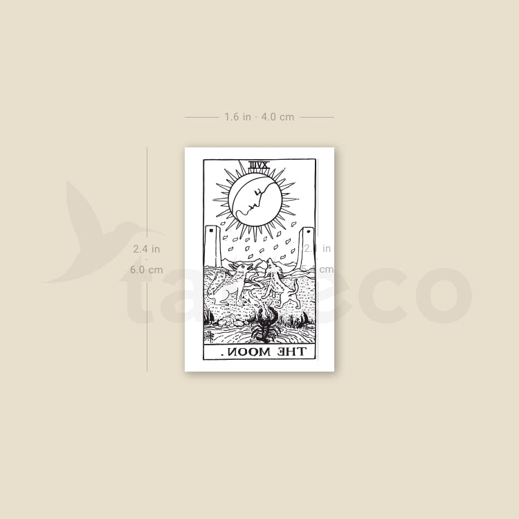 The Moon Tarot Card Temporary Tattoo - Set of 3