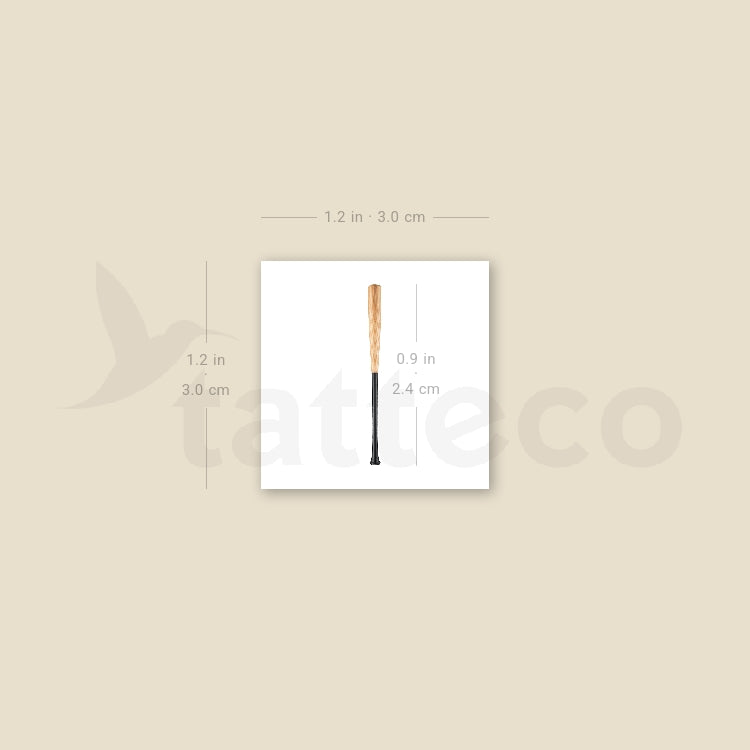Baseball Bat Temporary Tattoo - Set of 3