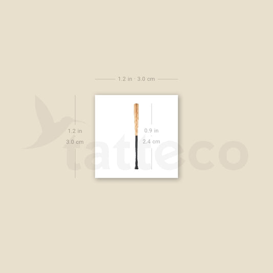 Baseball Bat Temporary Tattoo - Set of 3