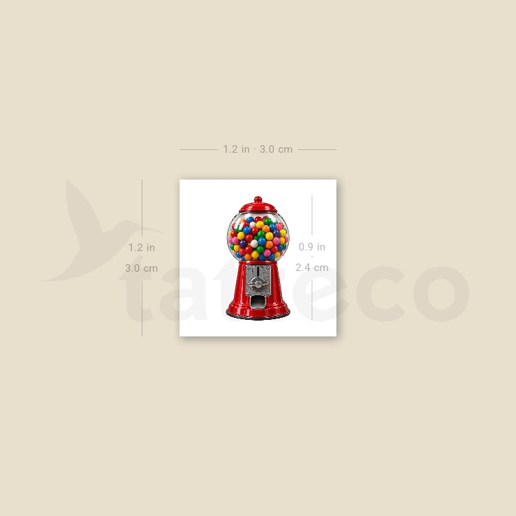 Gumball Machine Temporary Tattoo - Set of 3