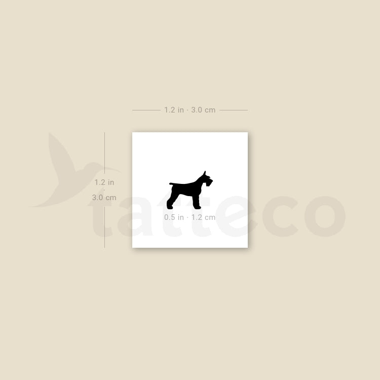 Small Schnauzer Temporary Tattoo - Set of 3