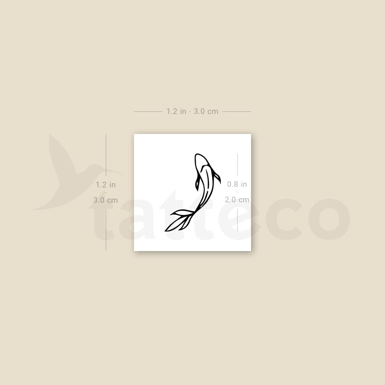 Minimalist Koi Fish Temporary Tattoo - Set of 3