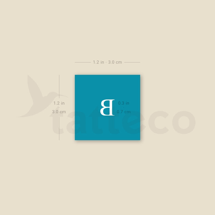 White B Serif Temporary Tattoo - Set of 3