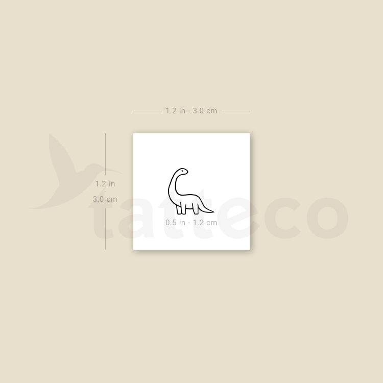Little Brontosaurus Temporary Tattoo - Set of 3
