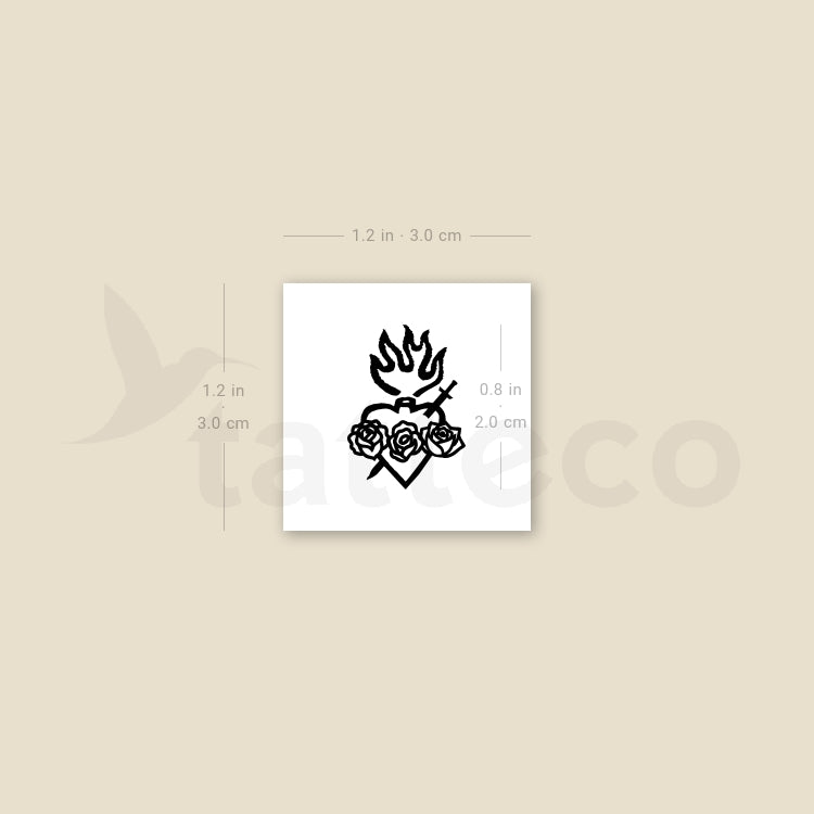 Immaculate Heart Of Mary Temporary Tattoo - Set of 3