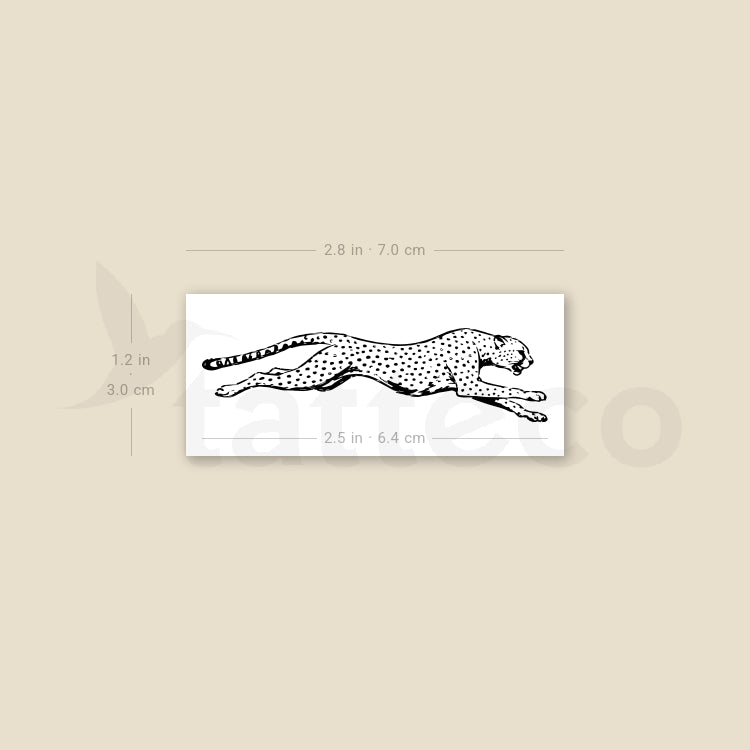 Running Cheetah Temporary Tattoo - Set of 3