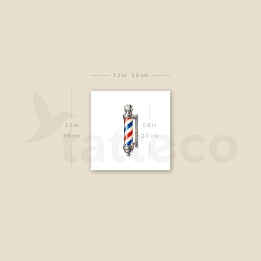 Barber Pole Temporary Tattoo - Set of 3