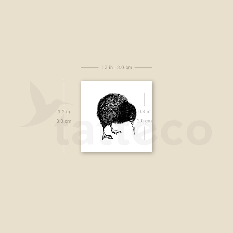 Kiwi Bird Temporary Tattoo - Set of 3