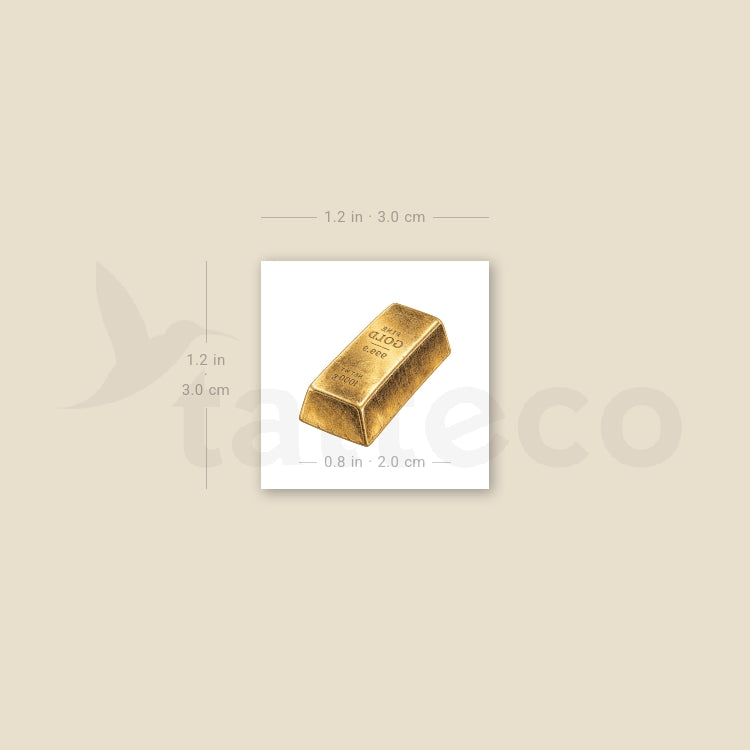 Gold Bar Temporary Tattoo - Set of 3