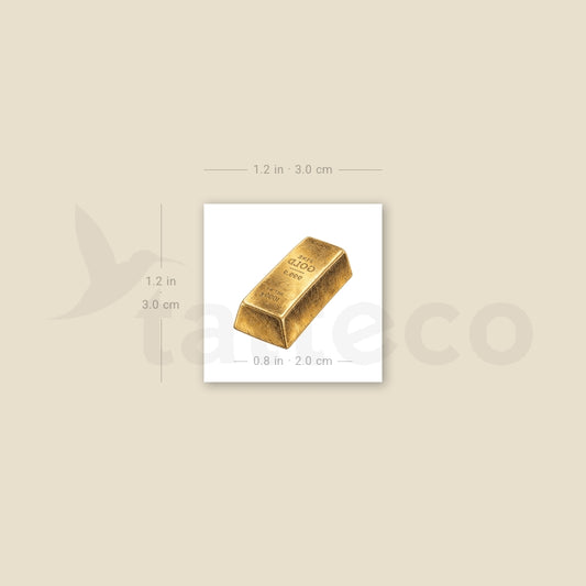 Gold Bar Temporary Tattoo - Set of 3