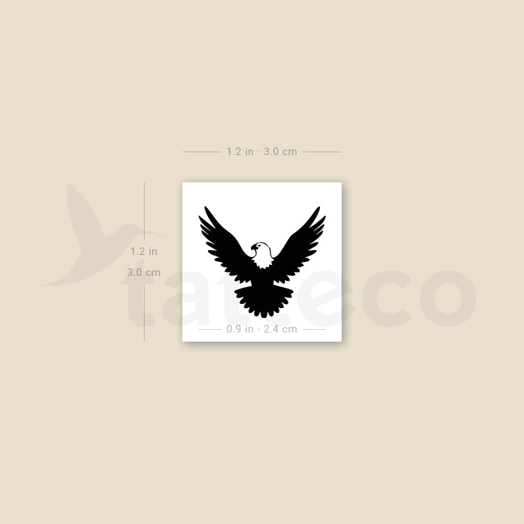 Tatuaje temporal de águila calva americana - Juego de 3