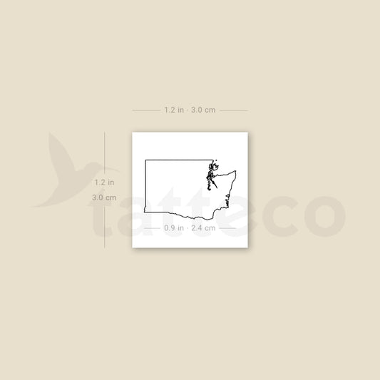 Tatuaje temporal del mapa de Washington (juego de 3)