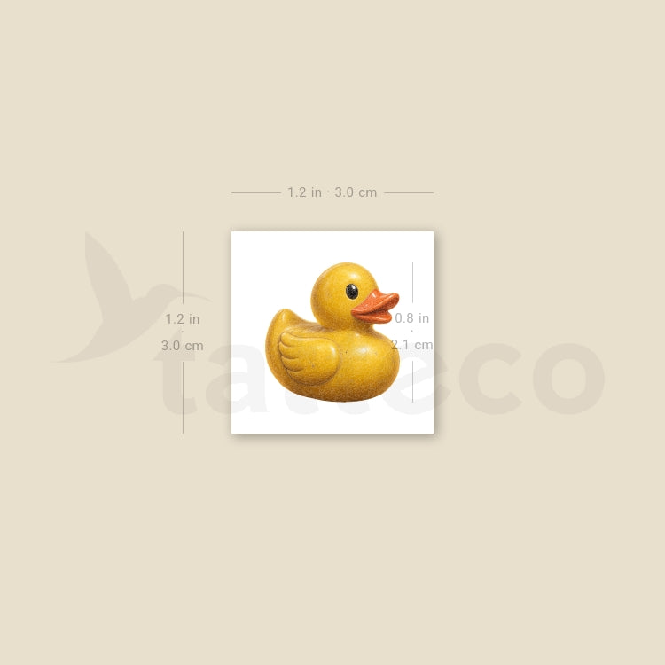 Watercolor Rubber Duck Temporary Tattoo - Set of 3
